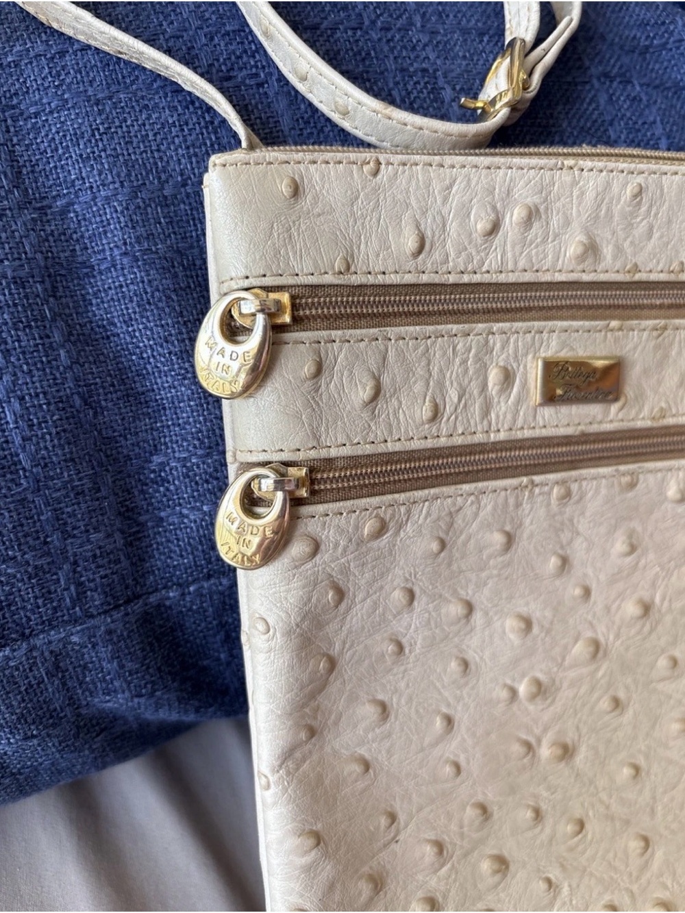 Vintage Bottega Fiorentina Italy Ostrich Leather Mini Crossbody Bag With Tassel - Picture 4 of 13